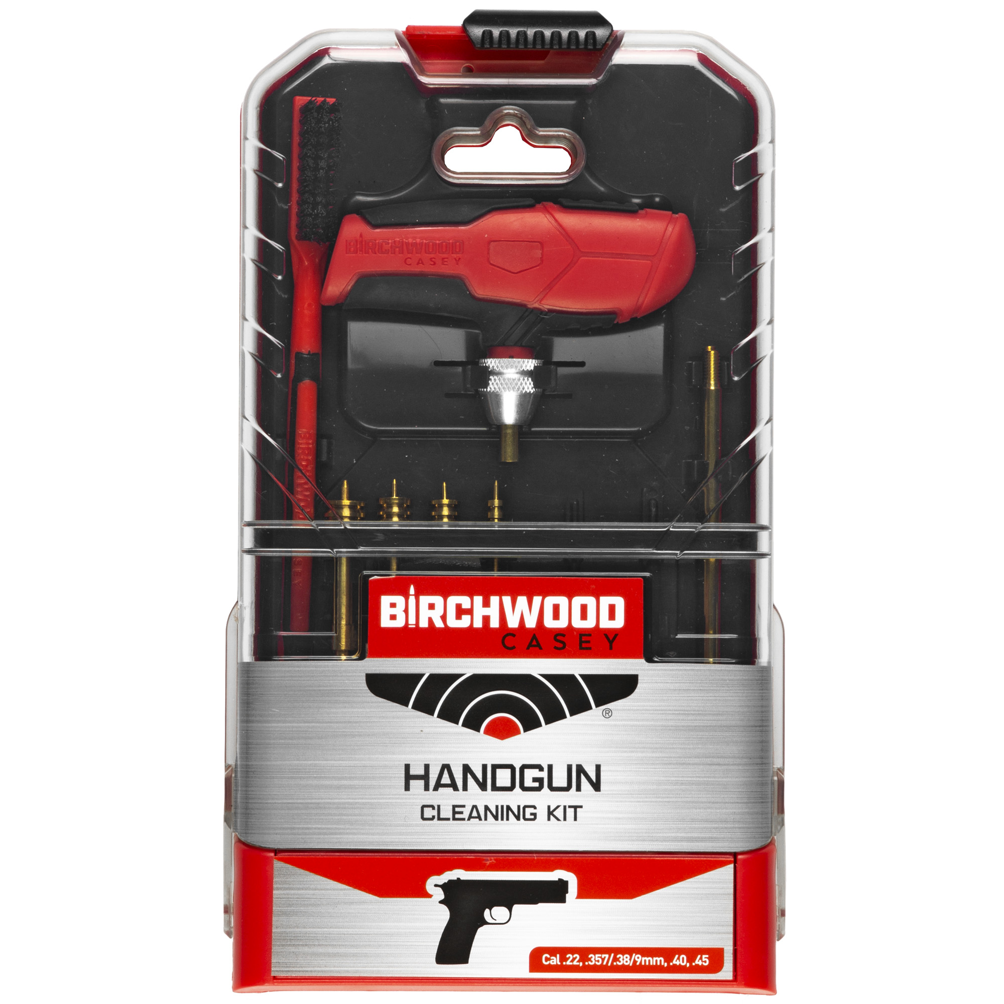 Birchwood Casey Universal Handgun Cleaning Kit, 16 Pieces, Custom Handle