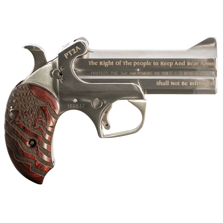 Bond Arms PT2A 45LC/410 Derringer – 4.25" Engraved Stainless Rosewood Grip