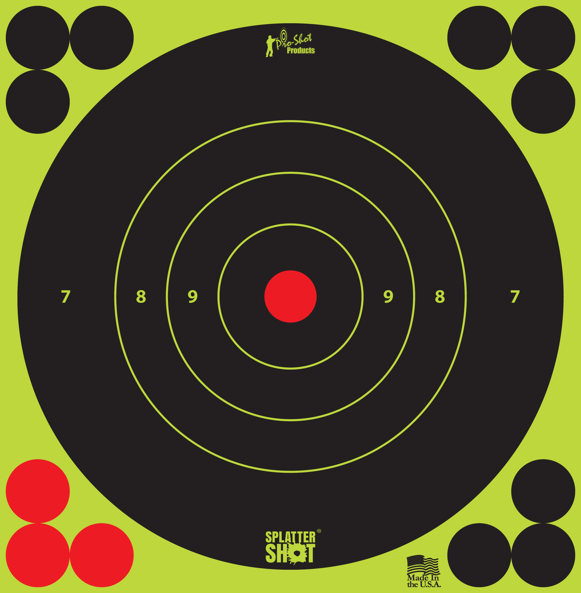 Pro-Shot Splatter Shot 6" Bullseye Adhesive Target 12-Pack