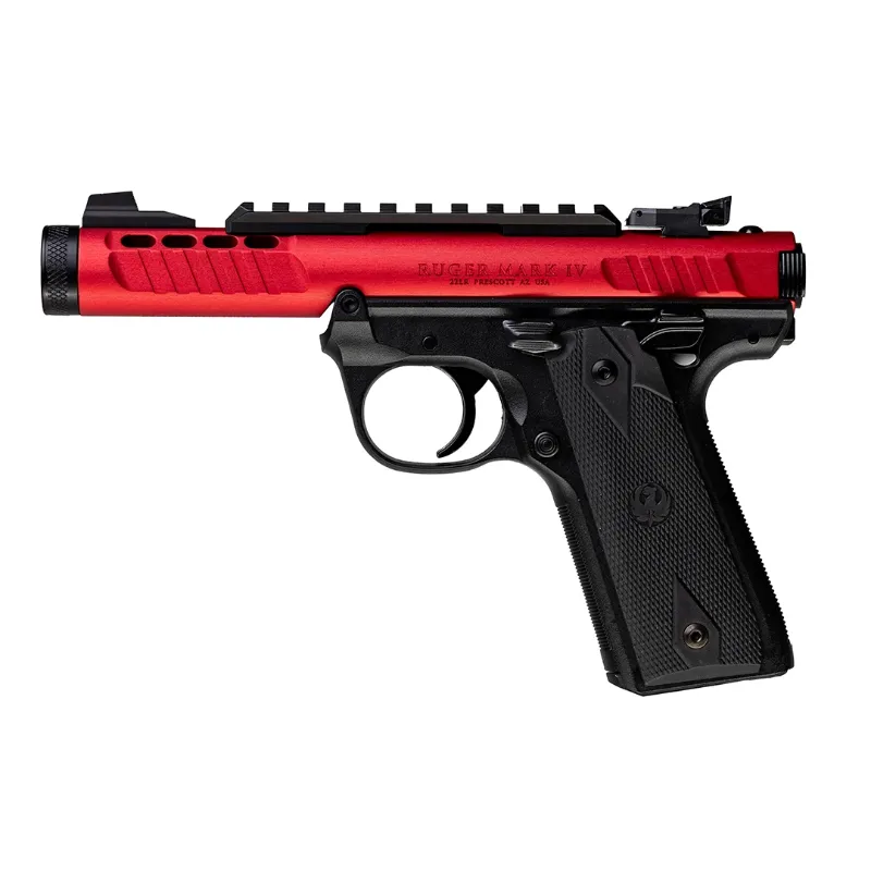 Ruger Mark IV 22/45 Lite Red Anodized 22LR 4.40" Threaded Barrel 10+1 Rimfire Pistol