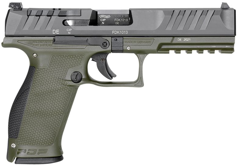 Walther Arms 2858398 PDP Optic Ready 9mm Luger 5" 18+1 Black Steel Slide Performance Duty Textured Polymer Grip (Full Size)