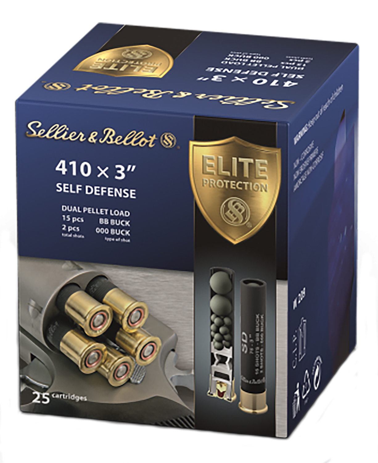 Sellier & Bellot .410 3" 000 Buck 15 Pellet Self Defense 25rd