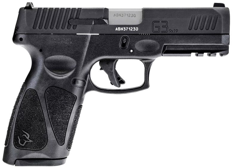 Taurus 1-G3BSR9041 G3 Full Size Frame 9mm 17+1 4" Matte Stainless Steel Barrel, Matte Black Serrated Alloy Steel Slide, Black Polymer Frame w/Picatinny Rail, Textured Grip