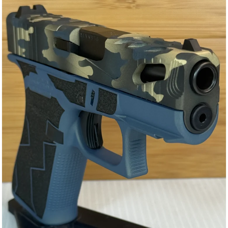 Custom Glock 43X Breakup Blue Camo 9mm 10 Round Pistol