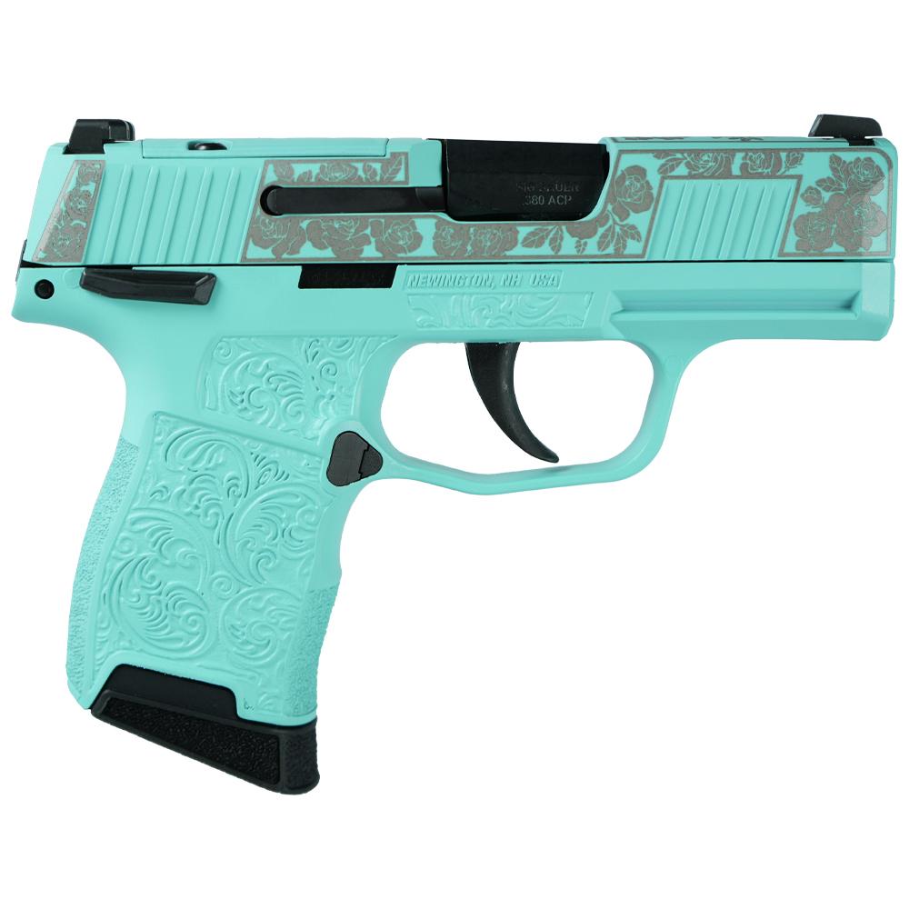 Sig Sauer P365-380 Exclusive Robin’s Egg Blue & Roses .380 Auto 10+1 Manual Safety