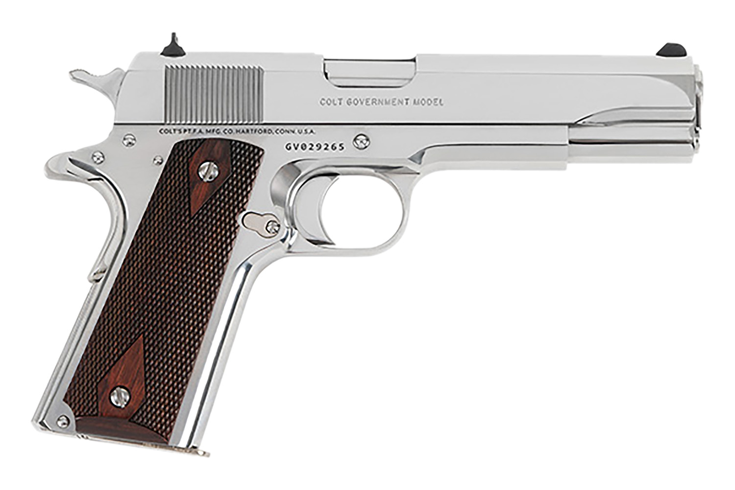 Colt 1911 Government 38 Super 5" Bright Stainless Pistol