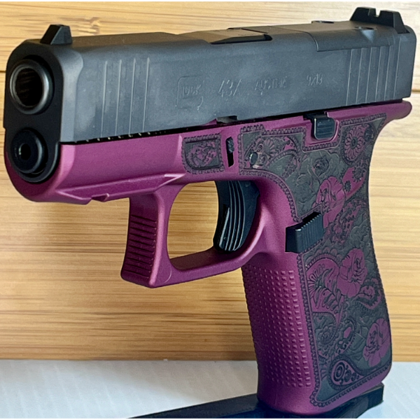 Glock 43X MOS Black Cherry Red Roses 9mm Pistol
