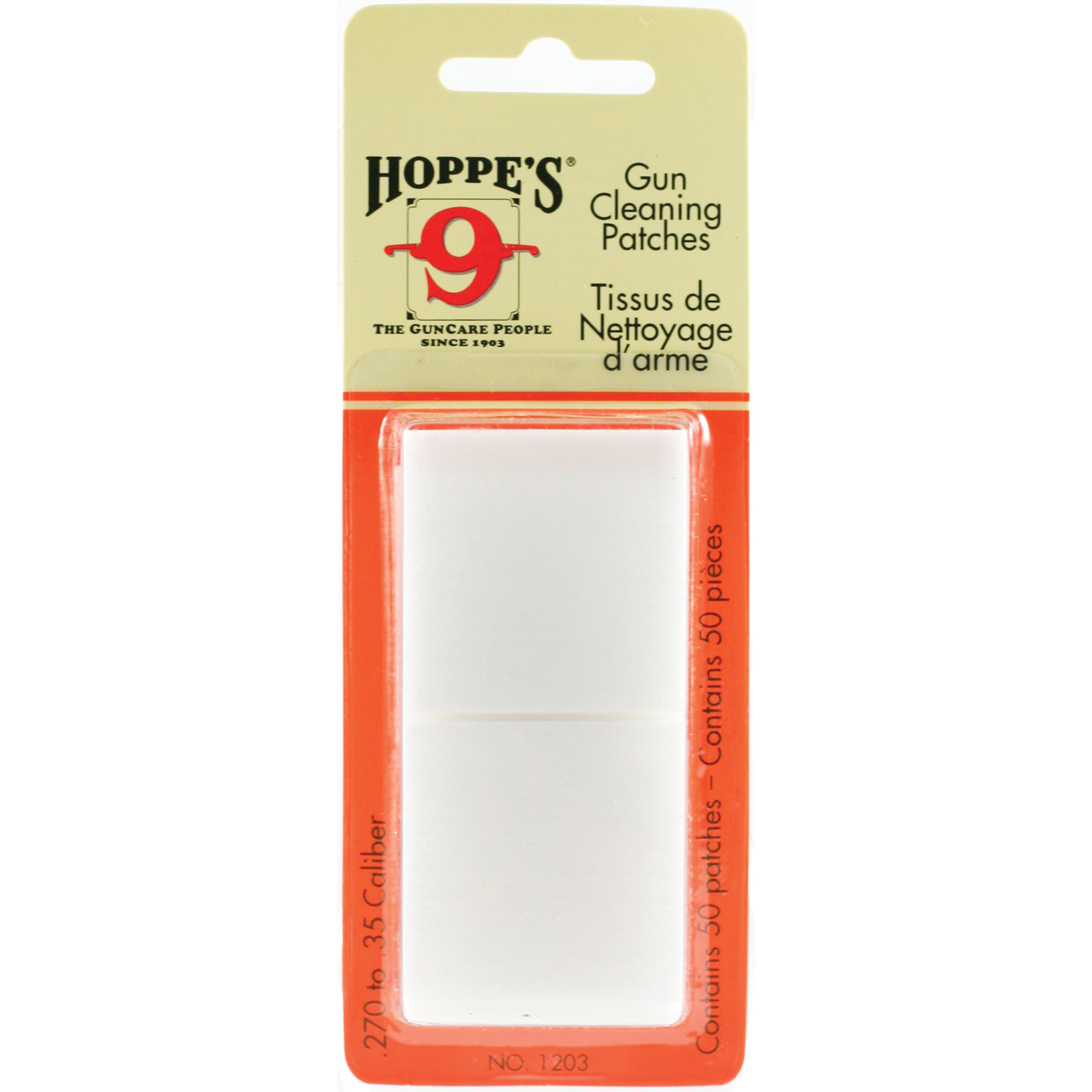 Hoppe's 270-35 Cal Cleaning Patches, #3, 50-Pack