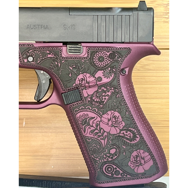 Glock 43X MOS Black Cherry Red Roses 9mm Pistol