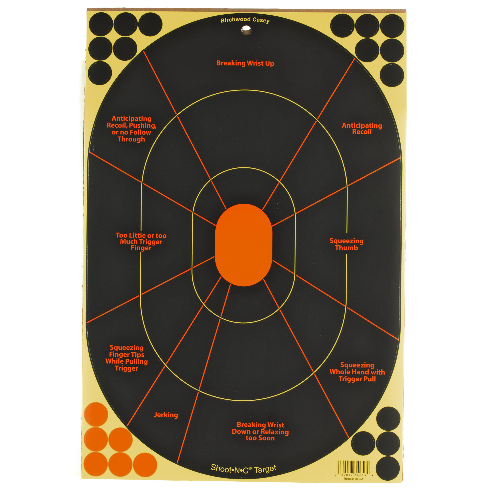 Birchwood Casey Shoot-N-C Reactive Target - 12"x18" Self-Adhesive Paper Oval Silhouette 5-Pack
