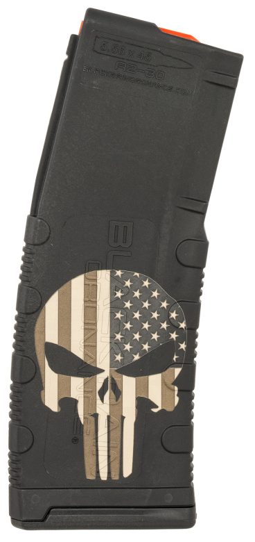 Black Rain 5.56/.223 30rd AR-15 Mag – Punisher Flag Engraving