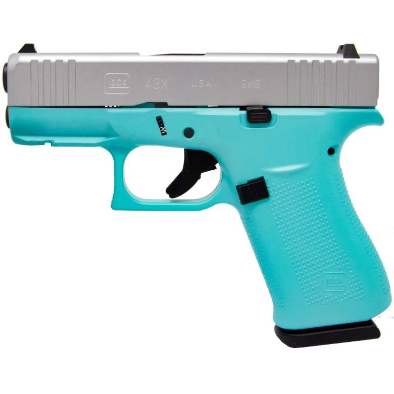 GLOCK 43X ROBINS EGG BLUE 9MM 10 ROUND RAIL PISTOL