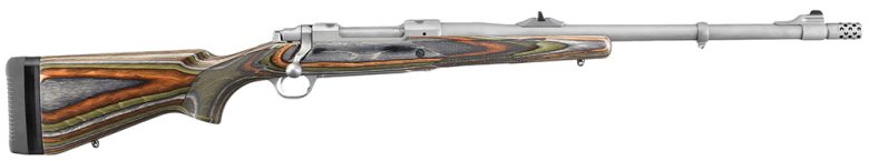 Ruger 47125 Hawkeye Guide Gun 375 Ruger 3+1 20" Matte Threaded Barrel, Matte Stainless Steel Receiver w/Integral Scope Mount, Green Mountain Adj LOP Laminate Stock, Right Hand