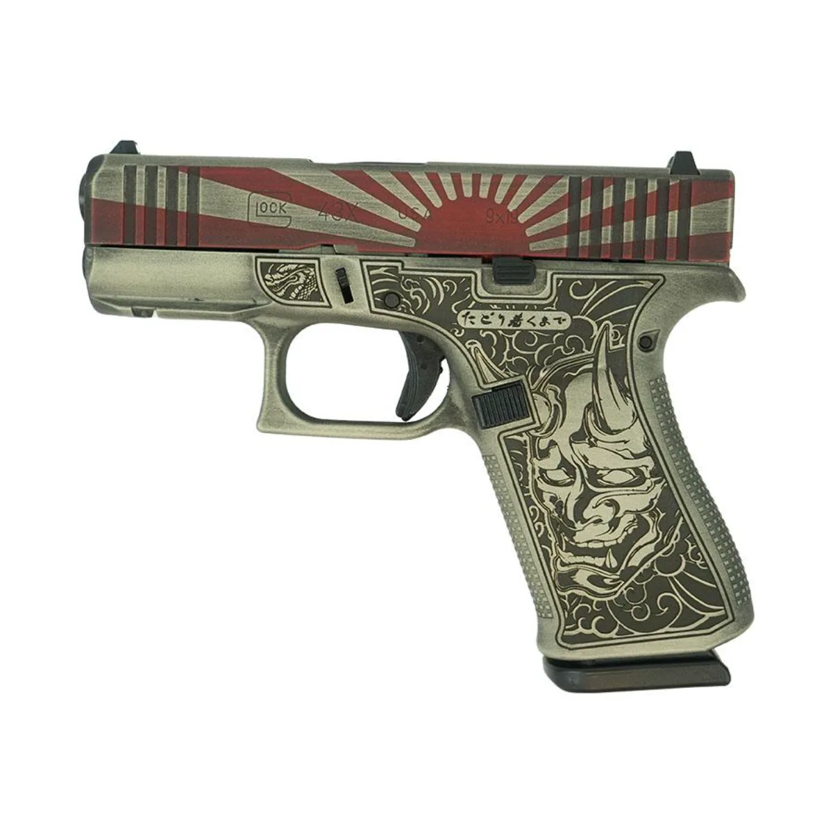 Glock 43X "Rising Sun Bushido" Battleworn Grey 9mm 10Rd Pistol