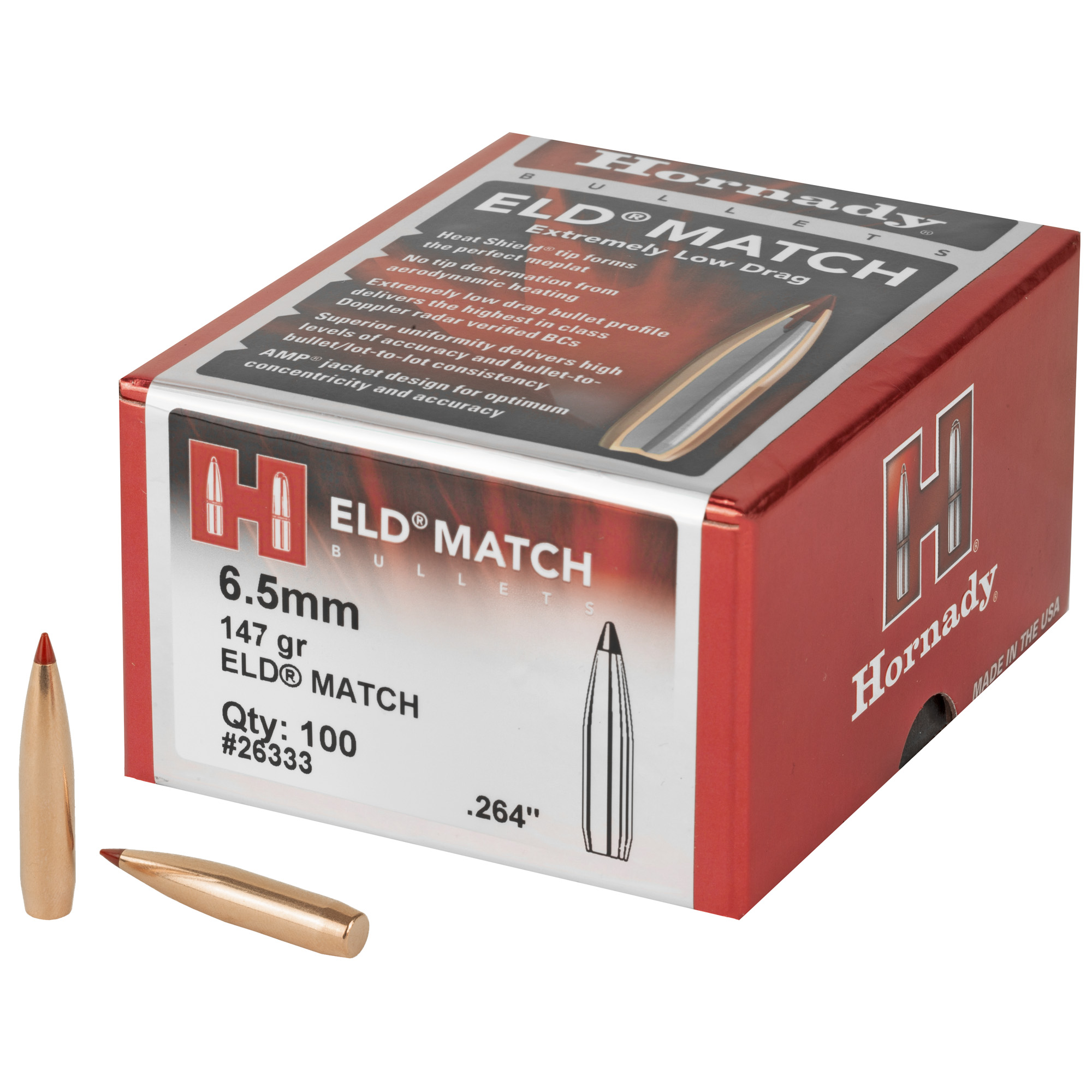 Hornady 6.5MM .264 147 GR ELD Match (100 Rounds)