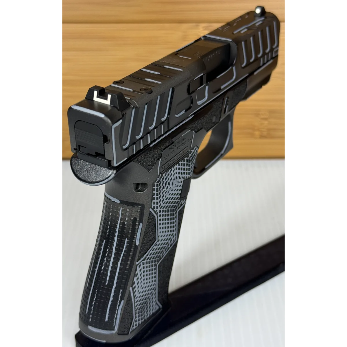 Glock 43X Anime Grey Custom 9mm Pistol Grey Cerakote