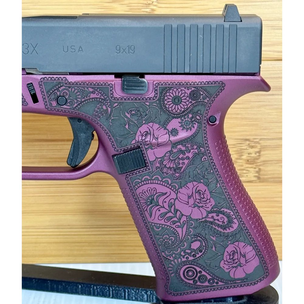 Glock 43X Paisley Grip Black Cherry 9mm 10rd Pistol