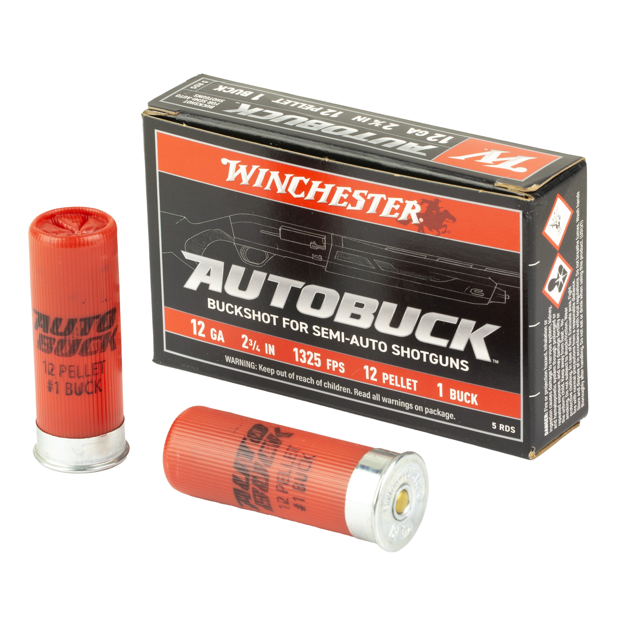 Winchester Super-X USAB121 12 Gauge 2.75" 1 Buck Buckshot 5-Round Box