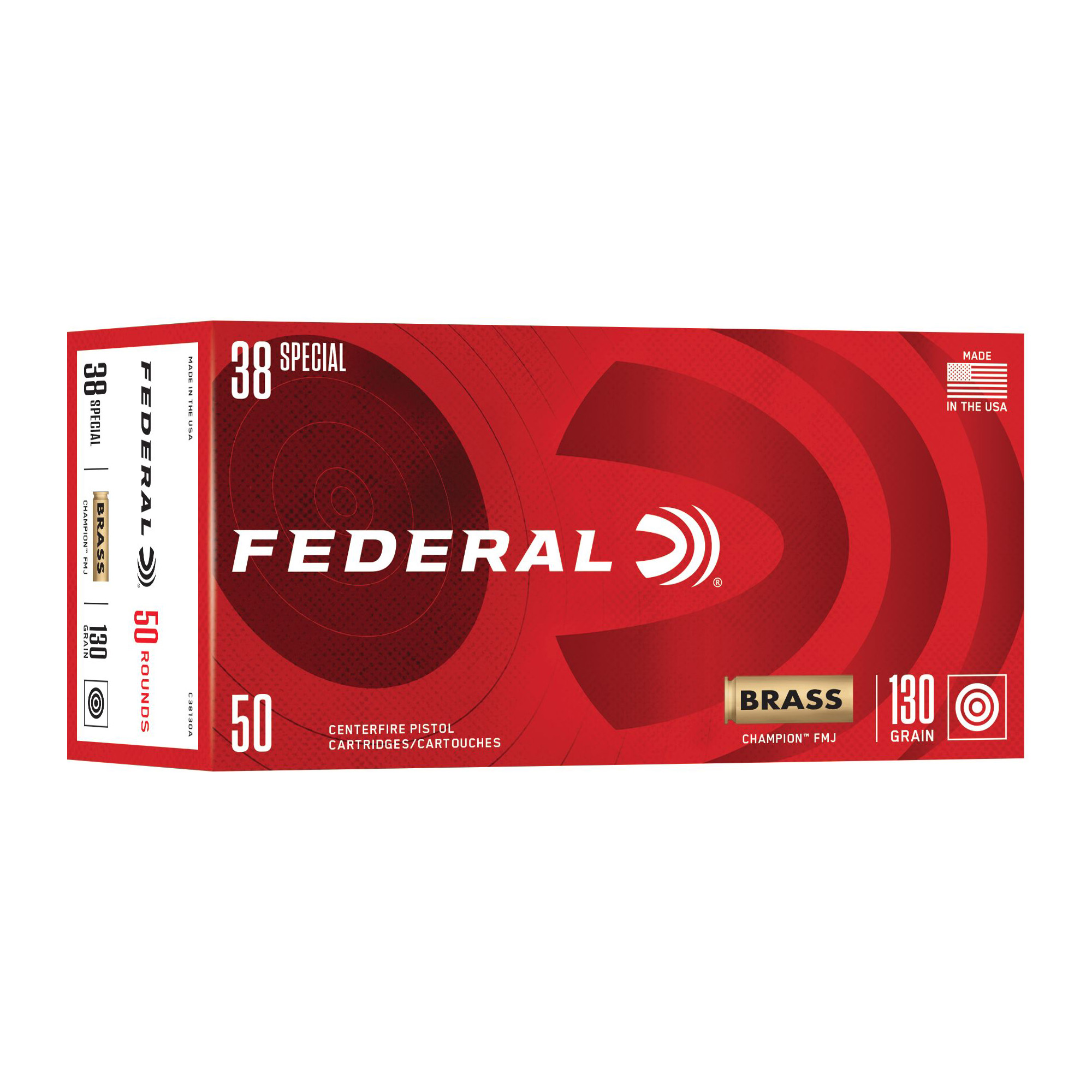 Federal Champion 38 Special 130 Grain FMJ 50 Round Box