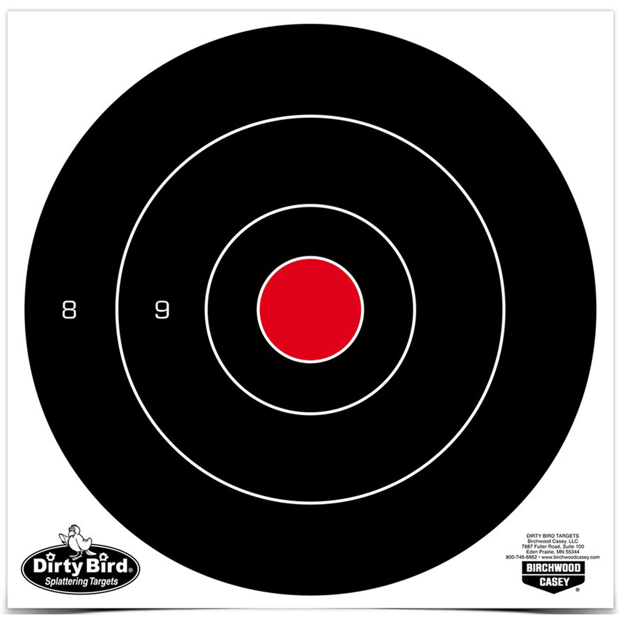 Birchwood Casey Dirty Bird 8" Bullseye Tagboard Target - 25 Count