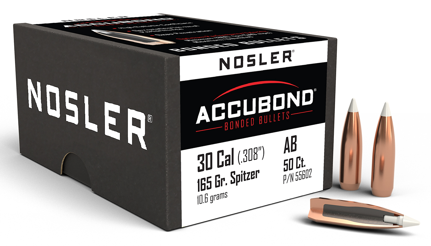 Nosler AccuBond 165 Grain .308 30 Caliber 50 Count - image 3 of 6