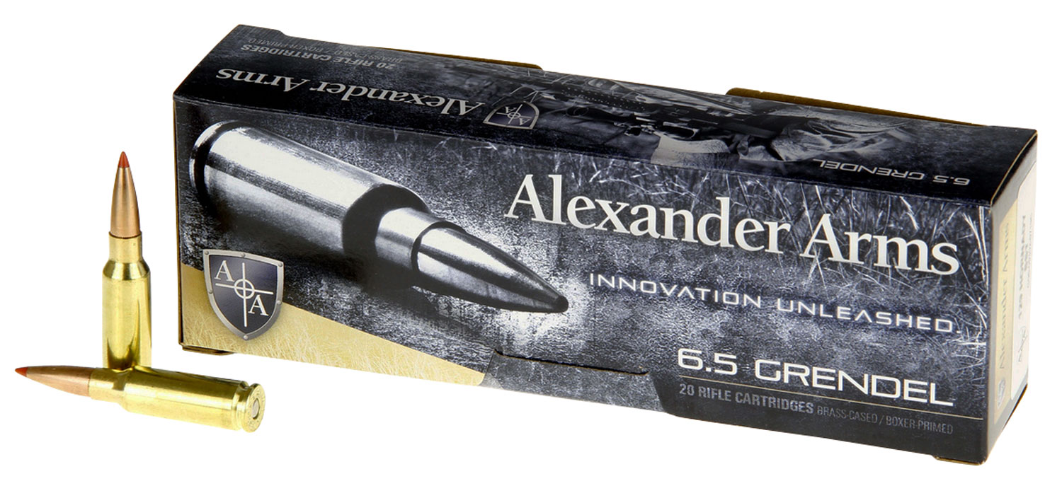 Alexander Arms 6.5 Grendel 129gr SST Ammo 20rd Box Hornady Load