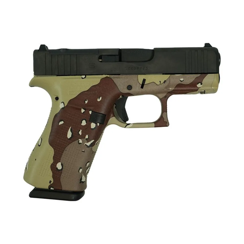 Glock 43X 9mm Brown Chocolate Chip Hydro Dip Blue 10Rd Handgun