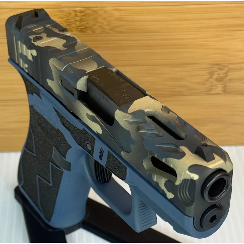 Custom Glock 43X Breakup Blue Camo 9mm 10 Round Pistol