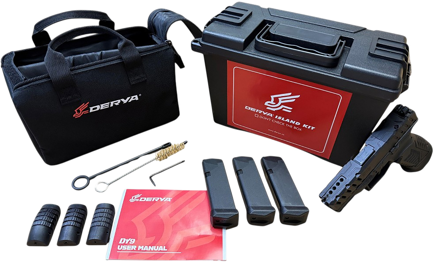 Derya DY9 Island Kit 9mm 3.86" Optic-Ready RMR Pistol Black Melonite 10+1