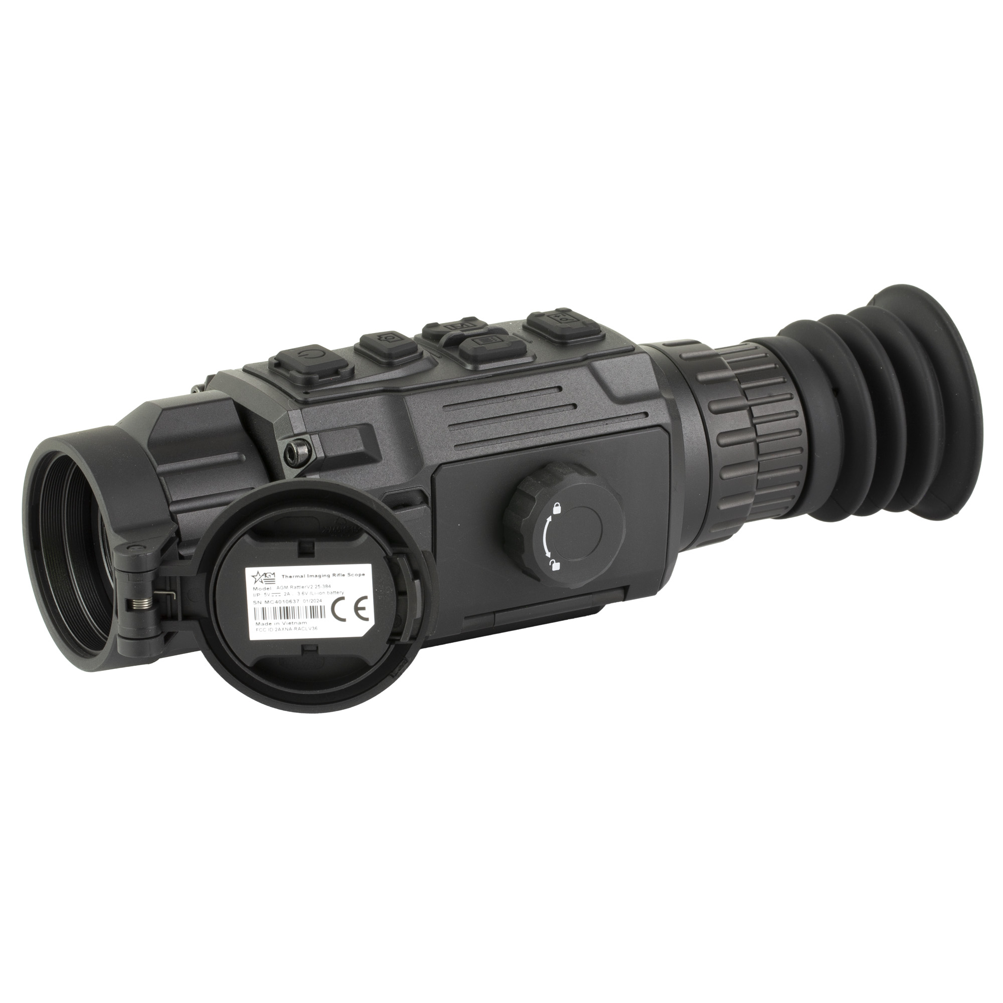 AGM Global Vision Rattler V2 Thermal Scope, 2-16x, 25mm, 384x288, Matte Black