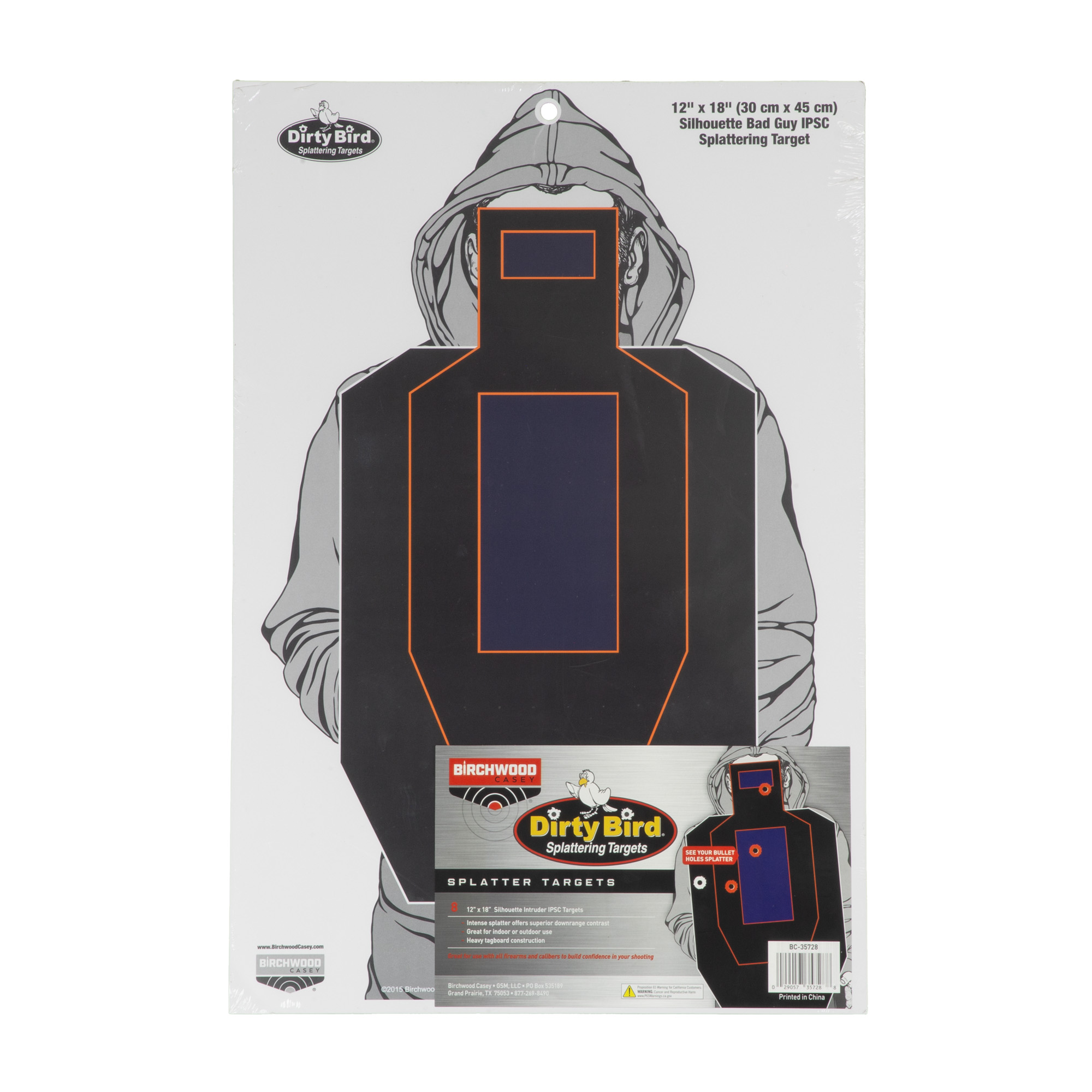 Birchwood Casey Dirty Bird Silhouette Tagboard Hanging Target - 12" x 18" - 8 Per Package