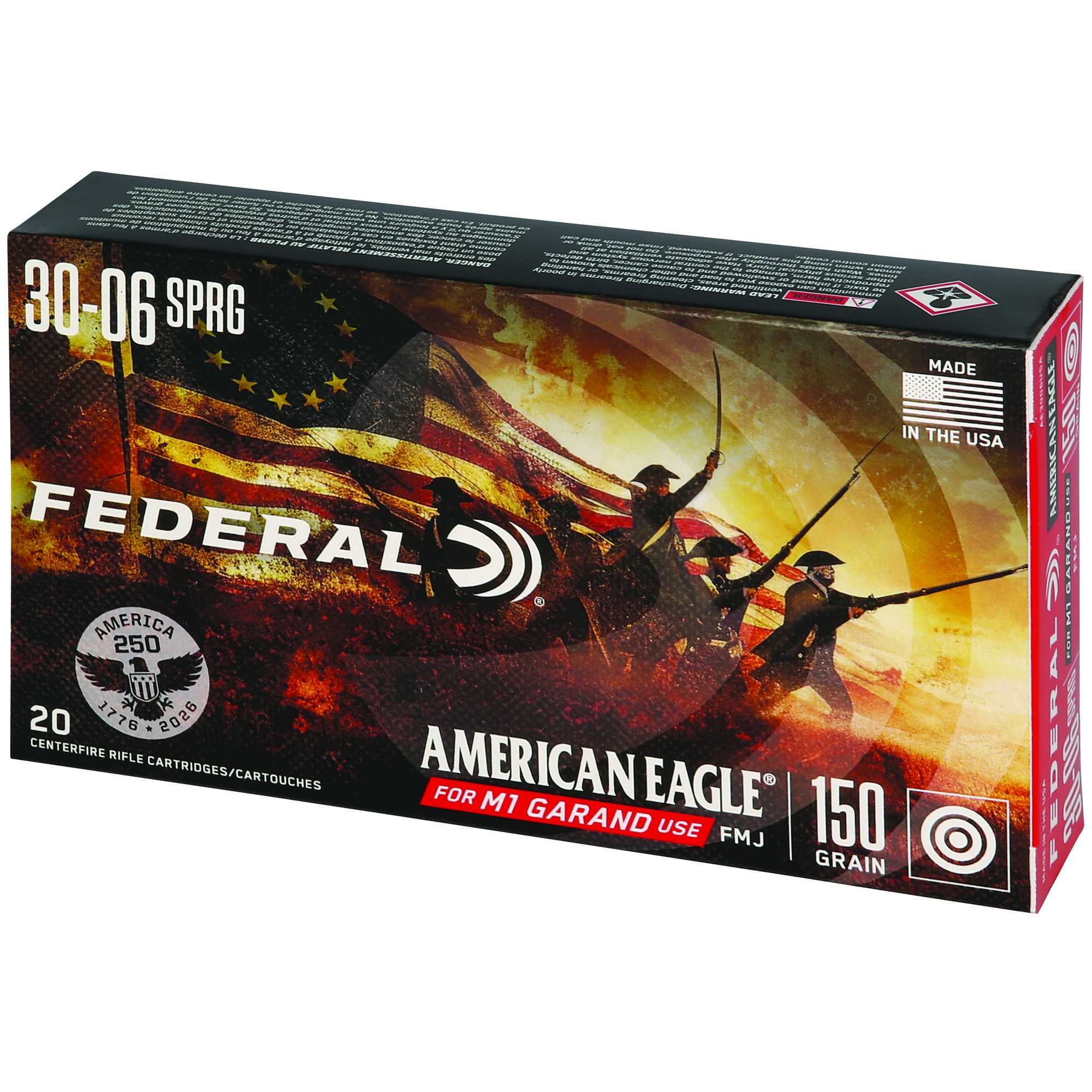 Federal American Eagle .30-06 Springfield 150 Grain Full Metal Jacket - 20 Round Box