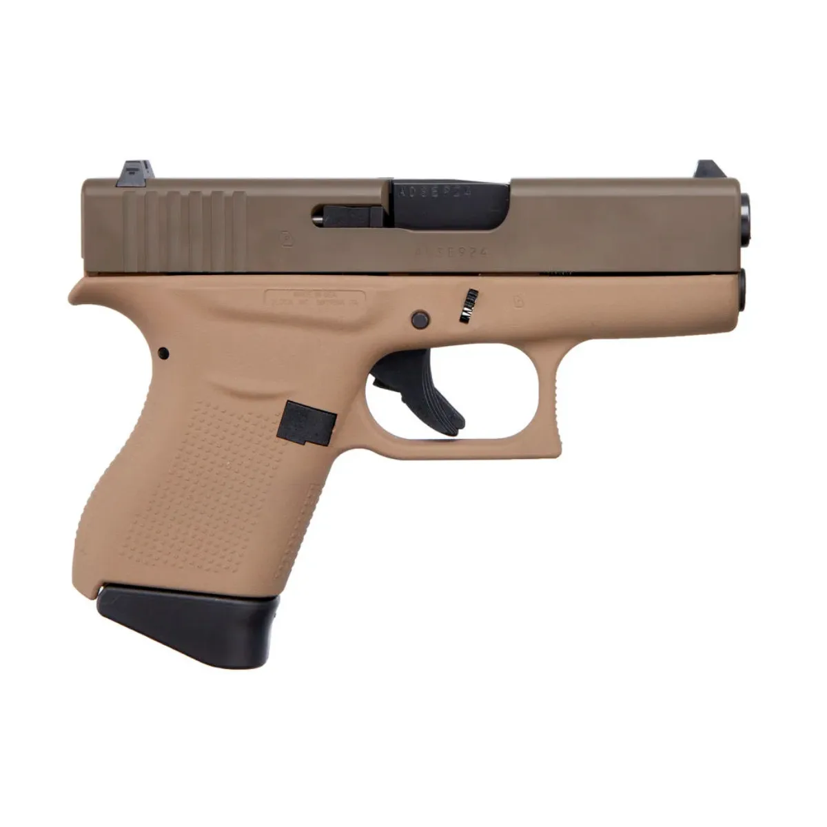 Glock 43 9mm Subcompact Dark Earth Frame Patriot Brown Custom