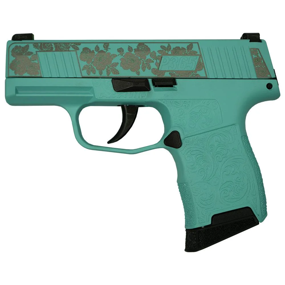 Sig P365 9mm Guns & Roses Robin's Egg Blue 3.1" Optic Ready 10rd (2)