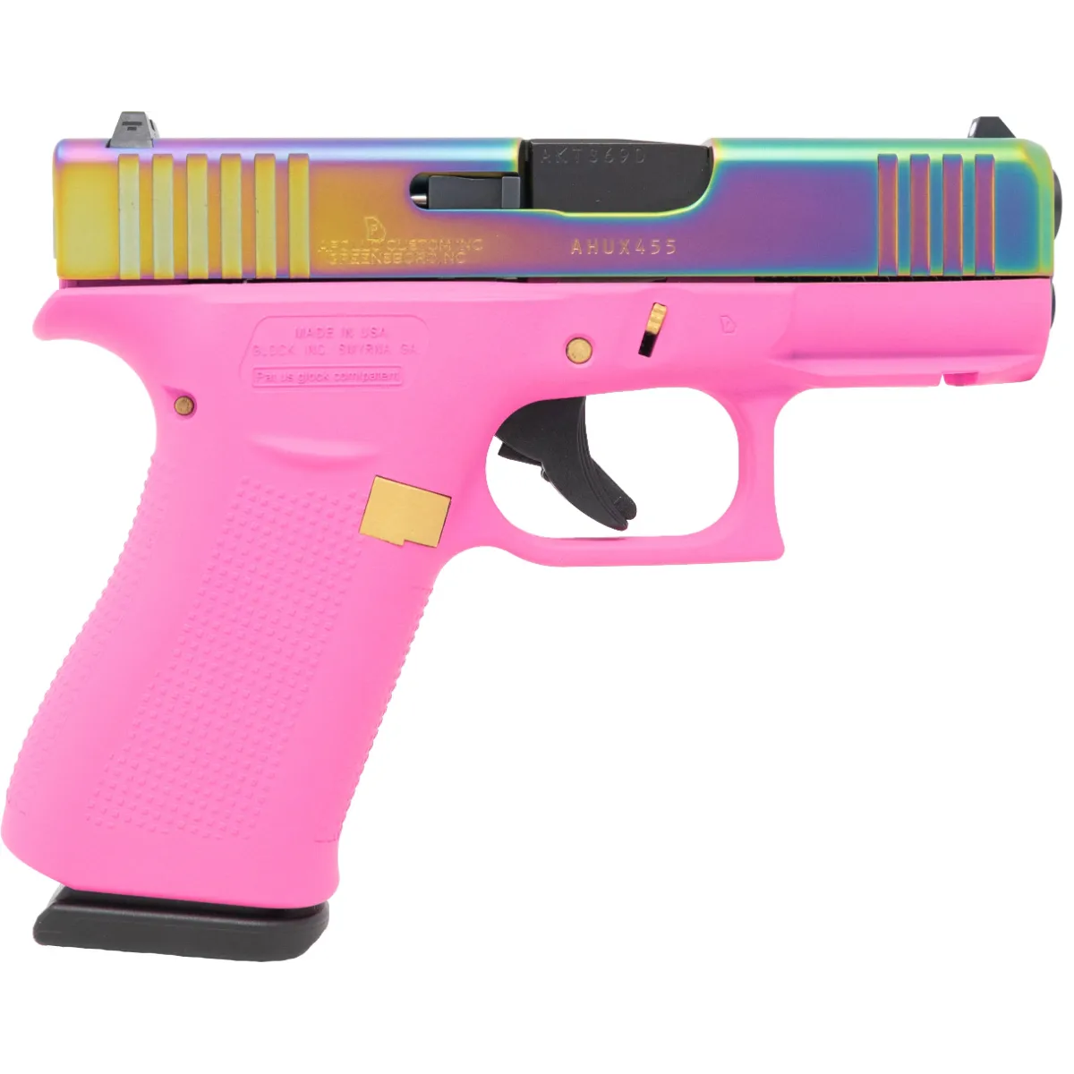 Glock 43X Pink Rainbow 9mm 3.41" 10Rd Pistol
