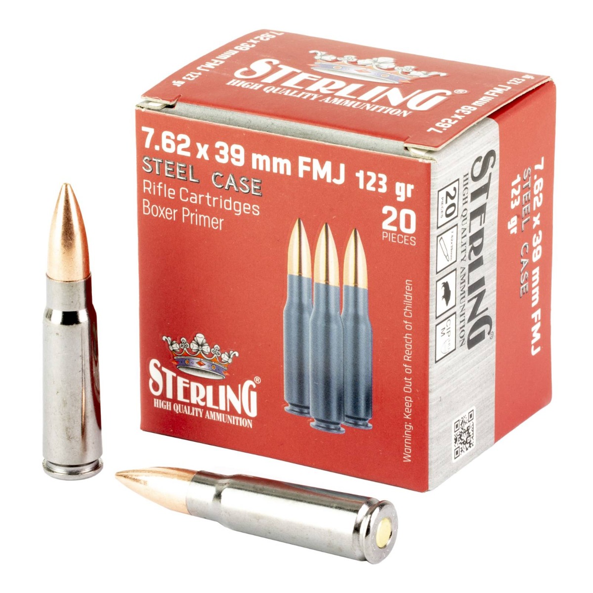 Sterling Exclusive 7.62x39 Steel Case 123gr FMJ 1000rd Case