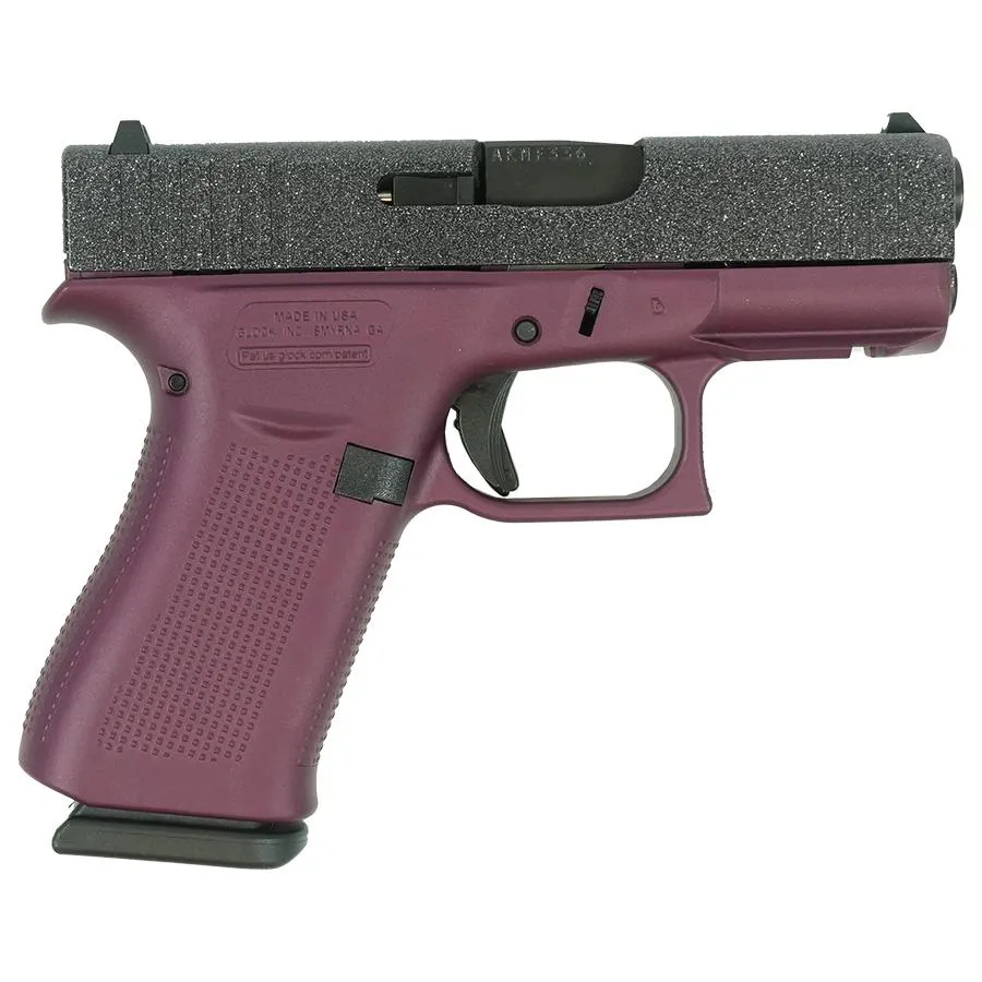 Glock 43X Glitter Slide/Black Cherry Frame 9mm 10rd Handgun