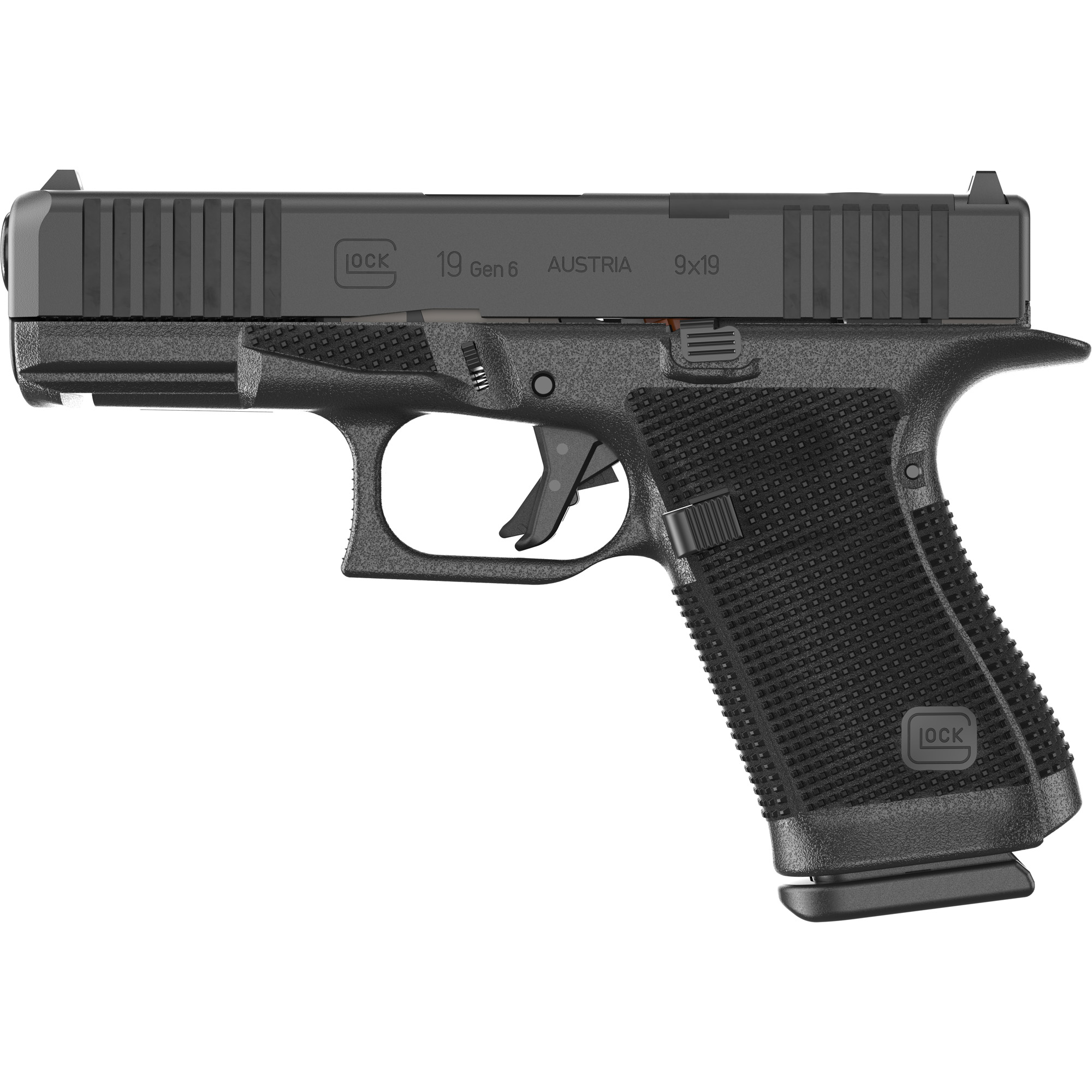 Glock 19 Gen 6 Compact 9mm Semi-Auto Pistol with DLC Finish