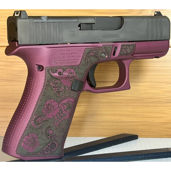 Glock 43X MOS Black Cherry Red Roses 9mm Pistol