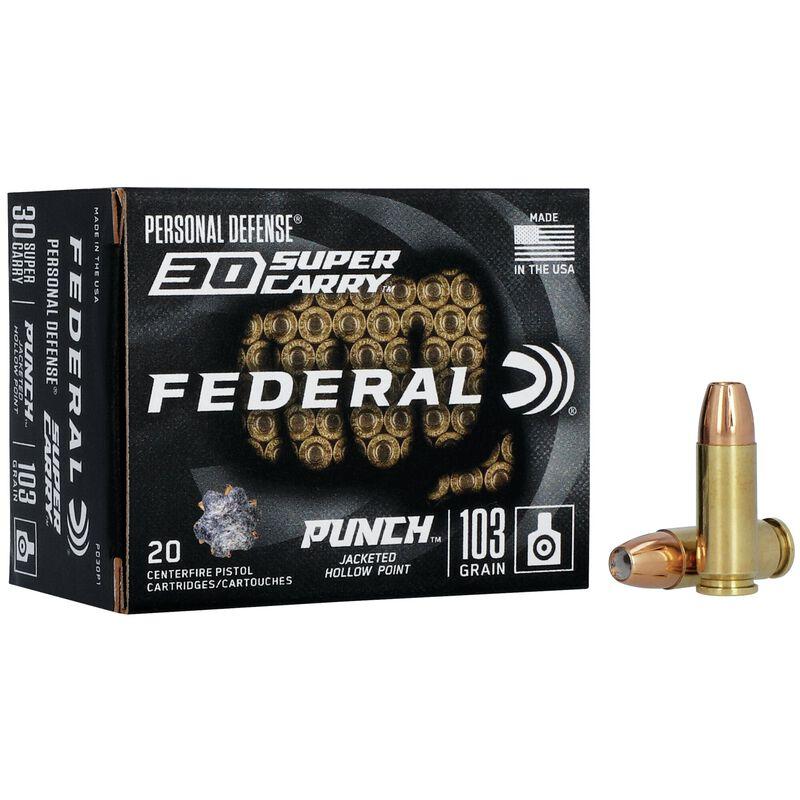 Federal Punch .30 Super Carry 103gr JHP Ammo 20rd Box