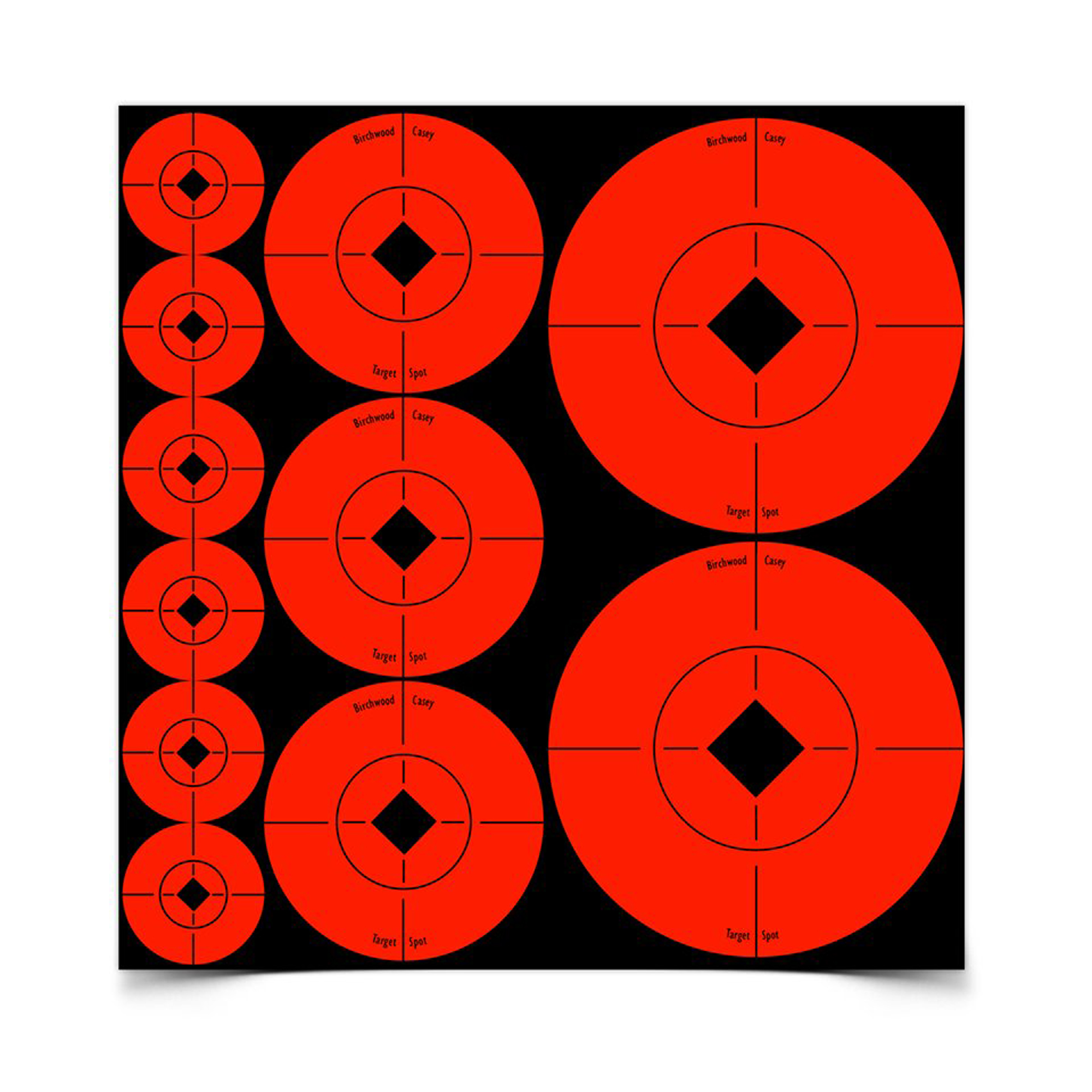 Birchwood Casey Target Spots Assortment - 60 x 1" 30 x 2" 10 x 3" Round Adhesive Targets