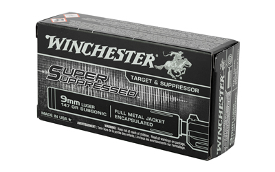 Winchester Super Suppressed 9mm 147gr FMJ 50rd Box