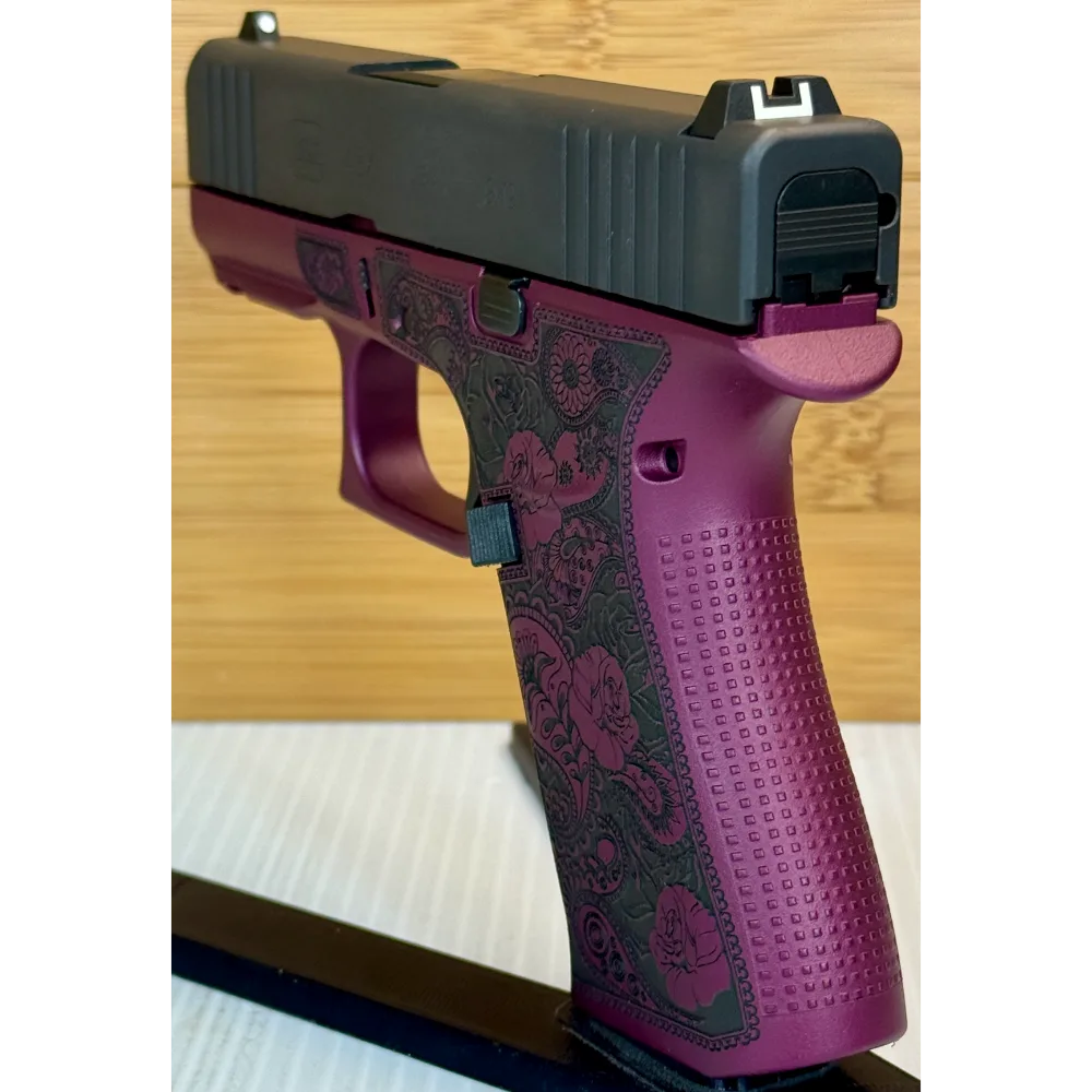 Glock 43X Paisley Grip Black Cherry 9mm 10rd Pistol