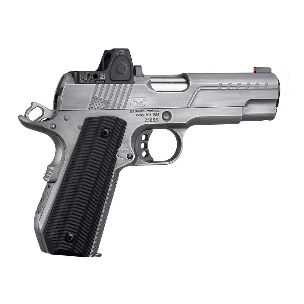 Ed Brown FX2 Compact 45 ACP 4.25" Bobtail Pistol American Flag Serrations Trijicon