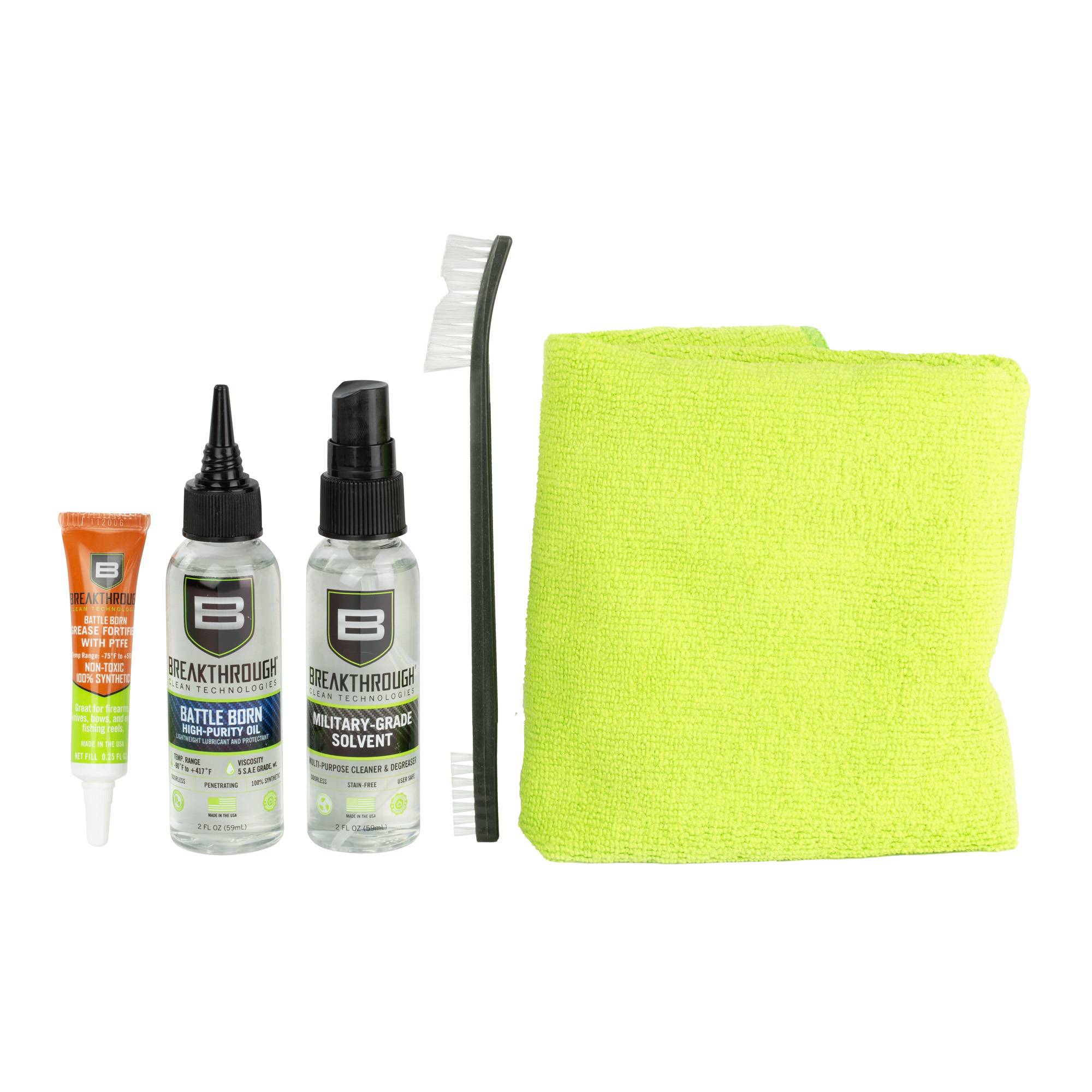 Breakthrough Clean Technologies Essentials Kit with Military-Grade Solvent & High-Purity Oil (2oz Each)