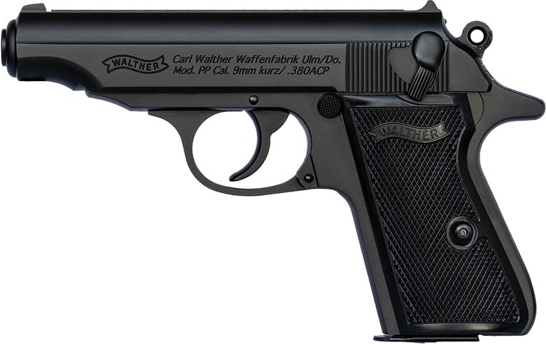 Walther Arms 4796030 PP 32 ACP 8+1 3.90" Black Steel Barrel, Black Serrated Steel Slide, Black Aluminum Frame w/Beavertail, Textured Polymer Grip