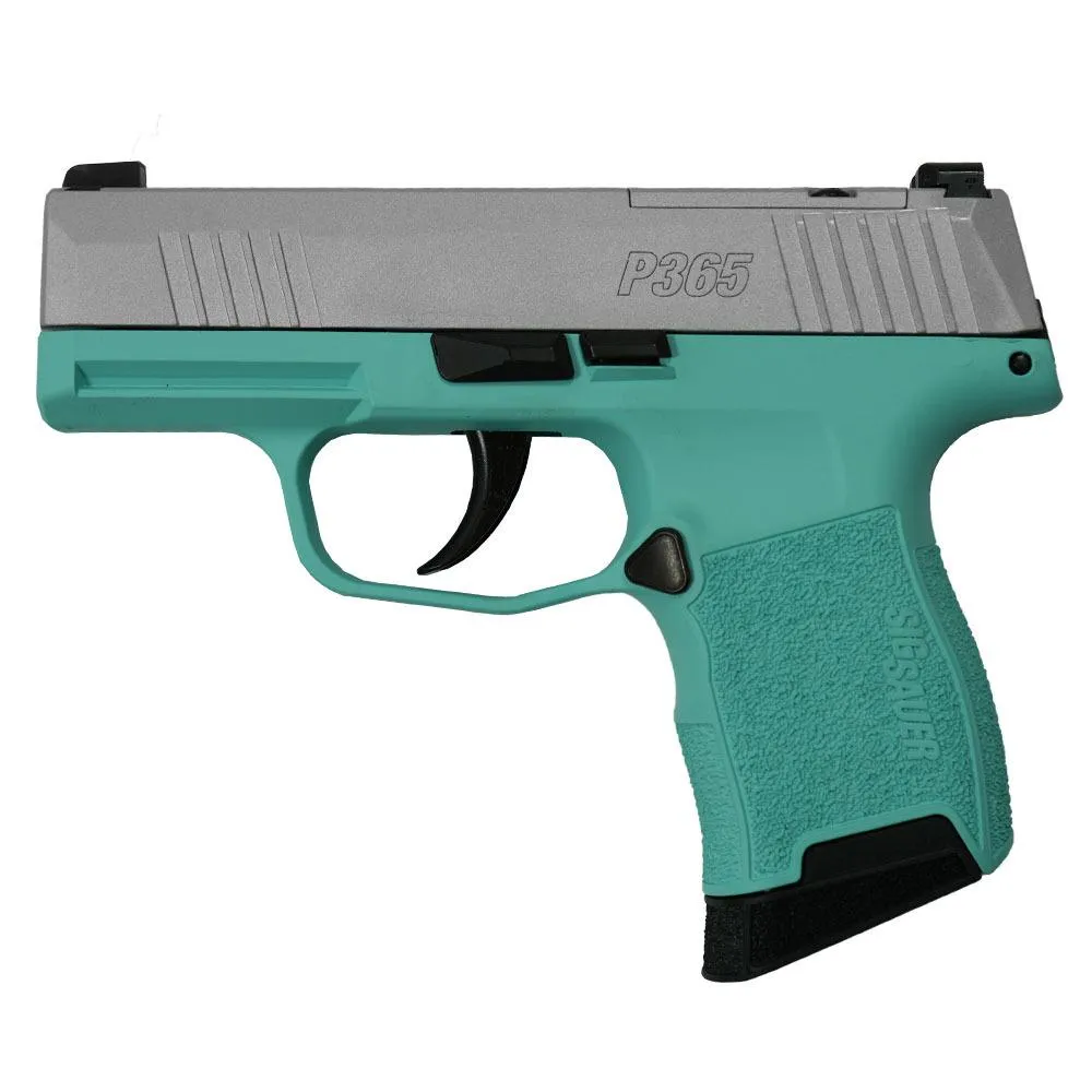 Sig P365 9mm Silver Slide Robin's Egg Blue 3.1" Optic Ready 10rd (2)