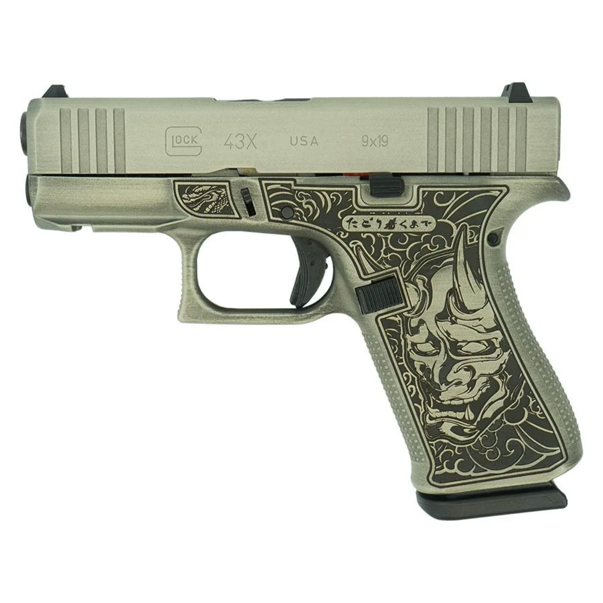 Glock 43X Custom Bushido Mask 9mm 10+1 Sand Finish USA Made Handgun