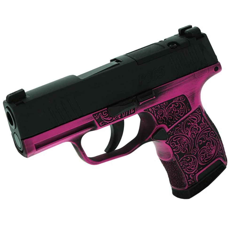 Sig P365 9mm Pink Filigree 3.1" Optic Ready 10rd (2) Exclusive Pistol