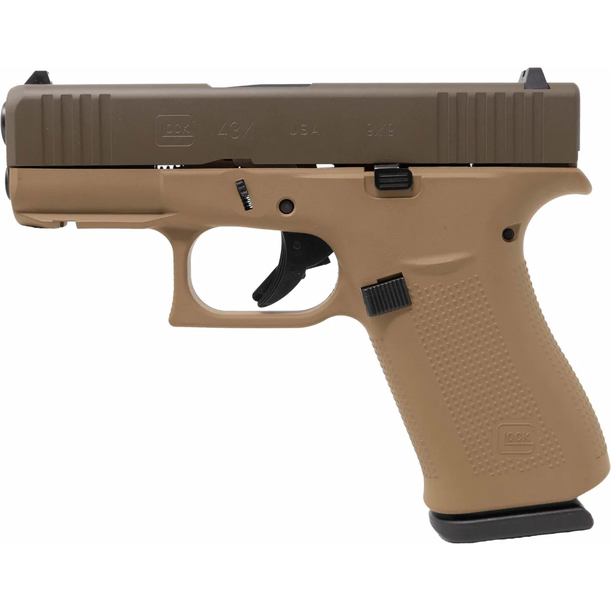 Glock 43X 9mm Davidson’s Dark Earth Frame Patriot Brown Slide 10rd